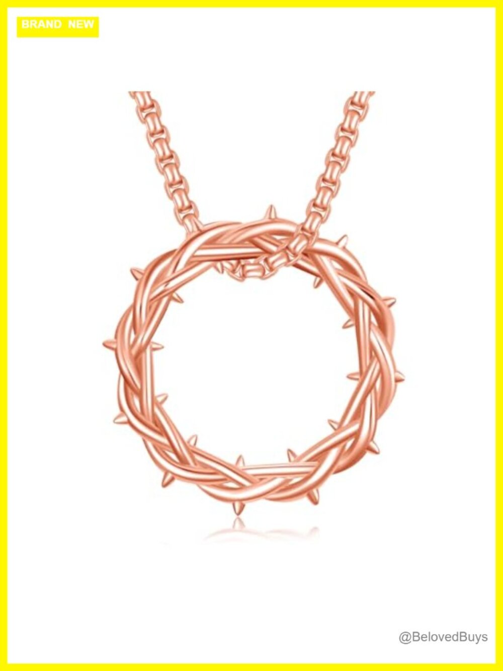 Crown of Thorns Necklace 925 Sterling Silver Pendant Amulet Jewelry Gift
